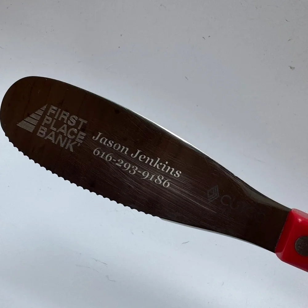 Cutco Spatula Spreader 1768 KK Red Handle Serrated Promo Knife Kitchen Cooking